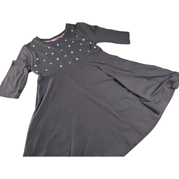 One Step Up Knit Dress Pearl Knee Length Long Sleeve A Line Dress Girls - Picture 1 of 10
